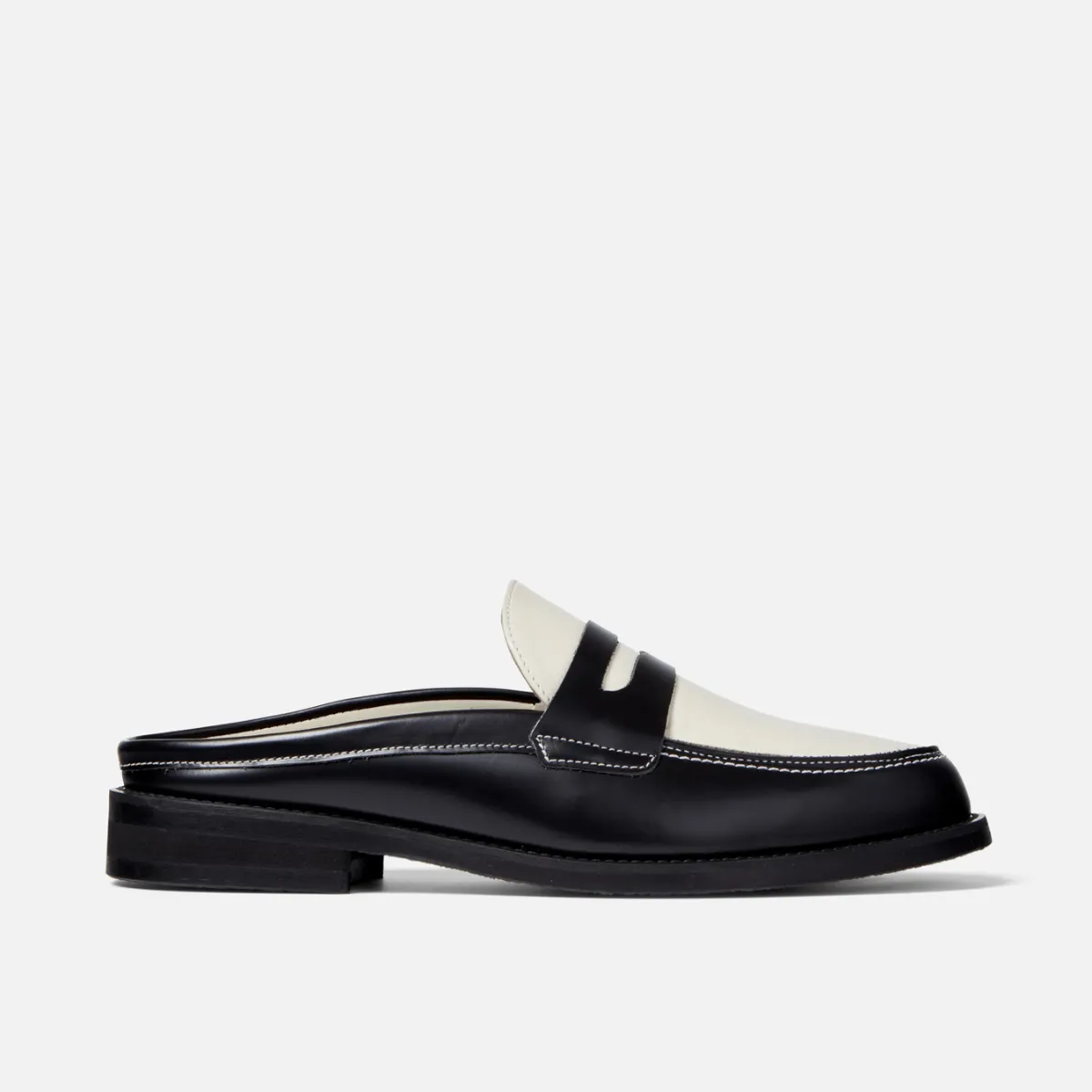 Wilde Black + White Mule Loafer - Men's sold by Duke + Dexter
