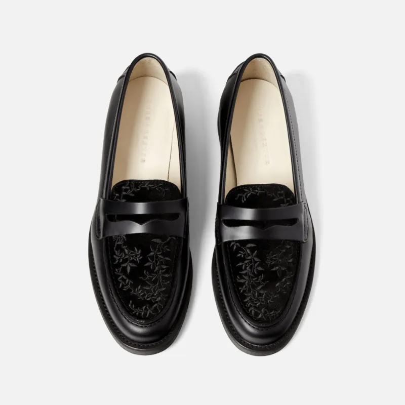 Wilde Black Vine Penny Loafer - Women's sold by Duke + Dexter