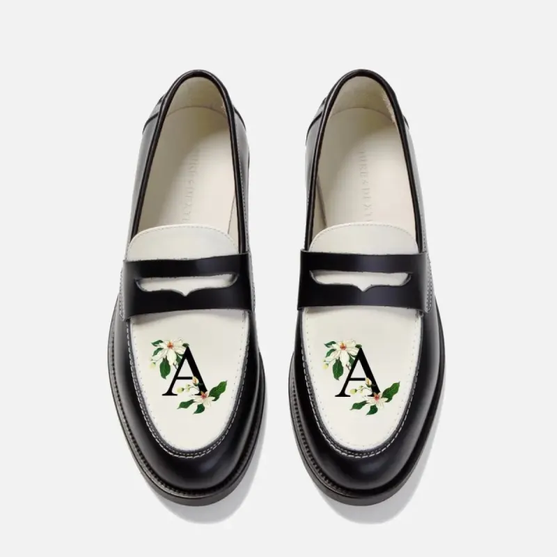 Hand-Painted Initial Penny Loafer - Men's sold by Duke + Dexter