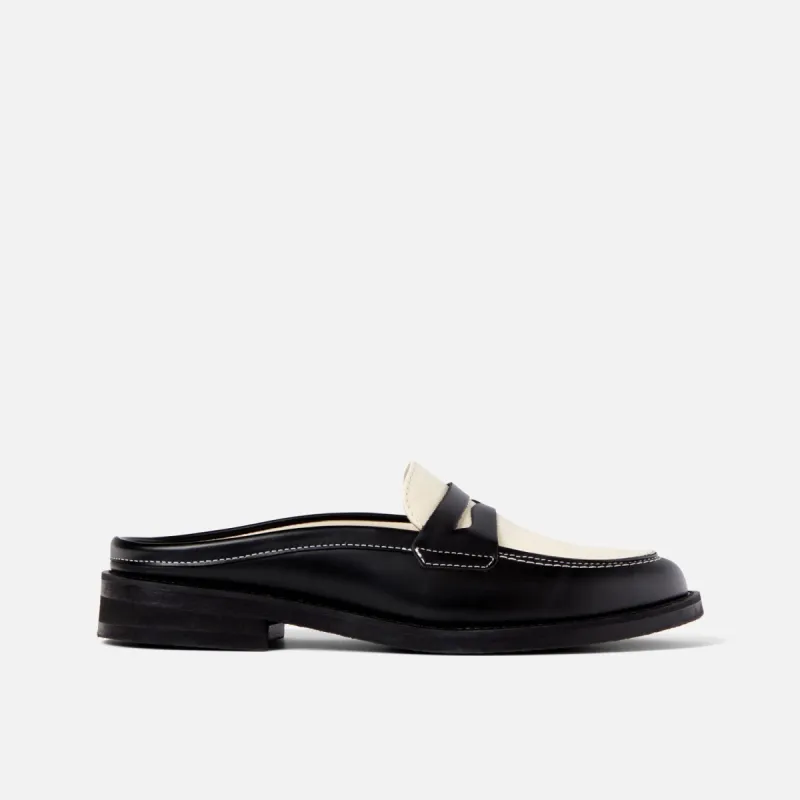 Wilde Black + White Mule Loafer - Women's sold by Duke + Dexter