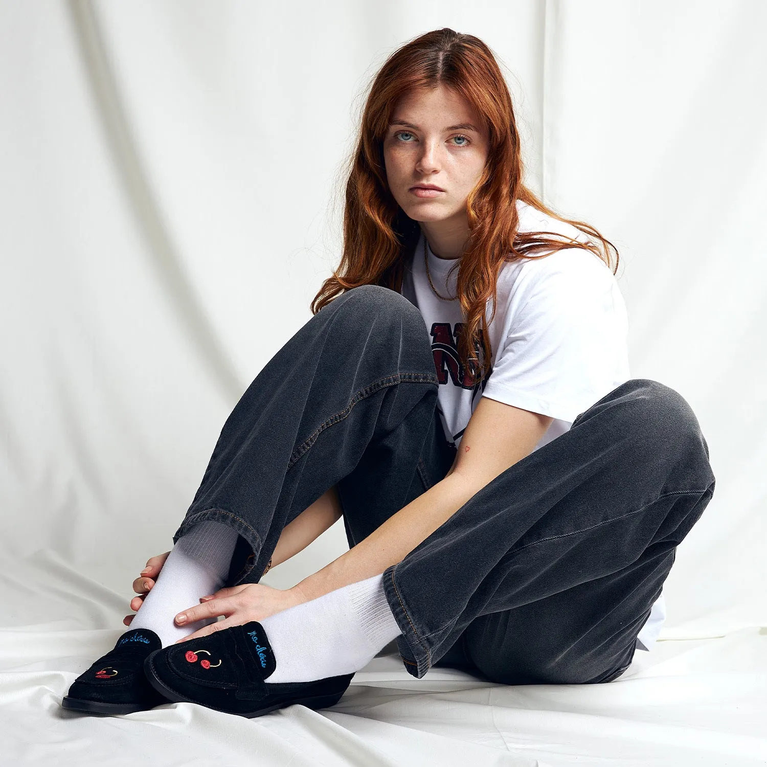 Wilde Black Suede Cherry Penny Loafer - Women's sold by Duke + Dexter product image thumbnail 2