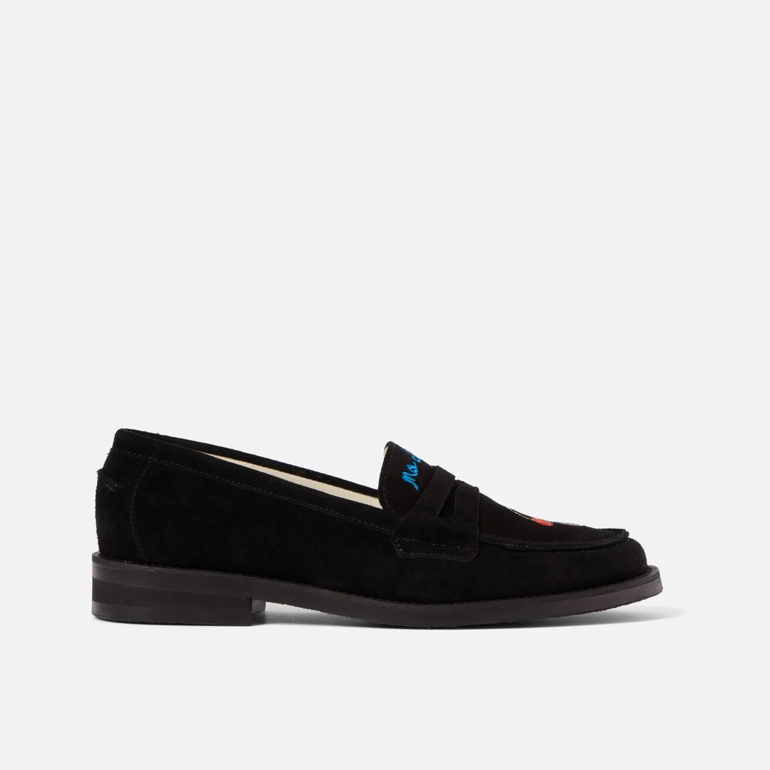 Wilde Black Suede Cherry Penny Loafer - Women's sold by Duke + Dexter product image thumbnail 4