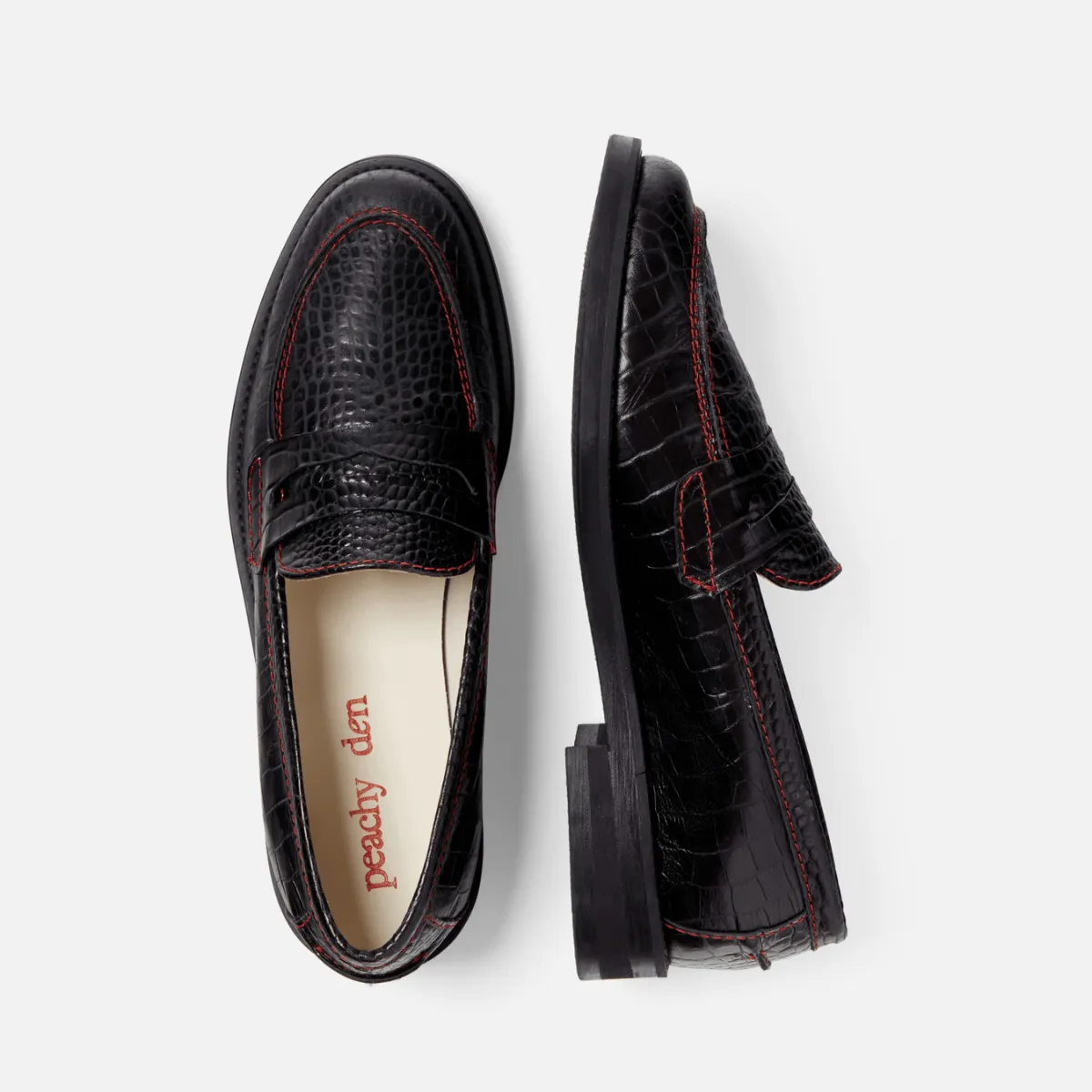 Peachy Den Black Croc Loafer - Women's sold by Duke + Dexter product image thumbnail 5