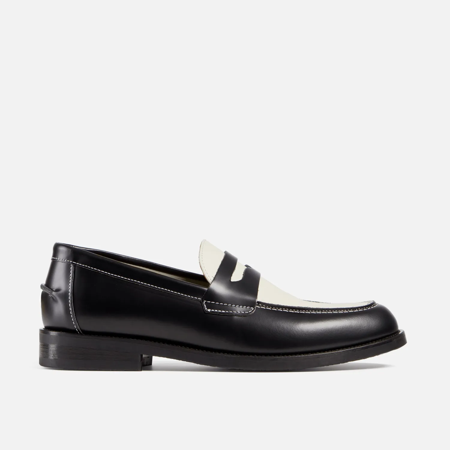Wilde Black + White Penny Loafer - Men's sold by Duke + Dexter