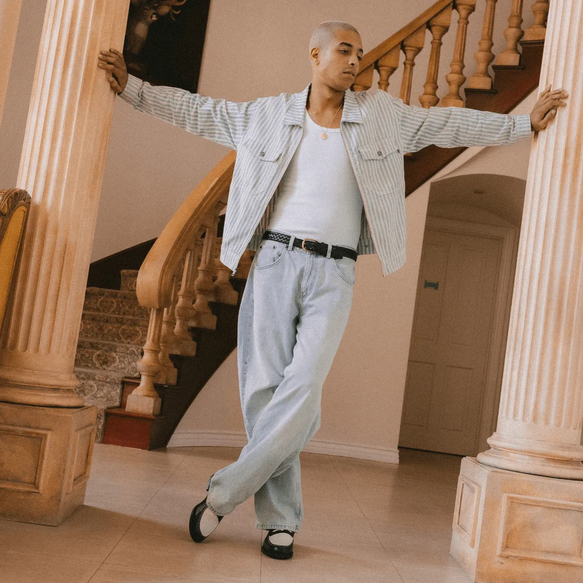 Wilde Black + White Penny Loafer - Men's sold by Duke + Dexter product image thumbnail 2