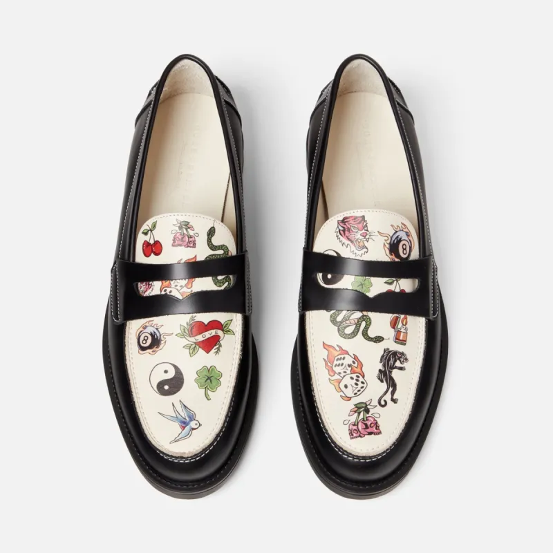 Wilde Tattoo Penny Loafer - Men's sold by Duke + Dexter