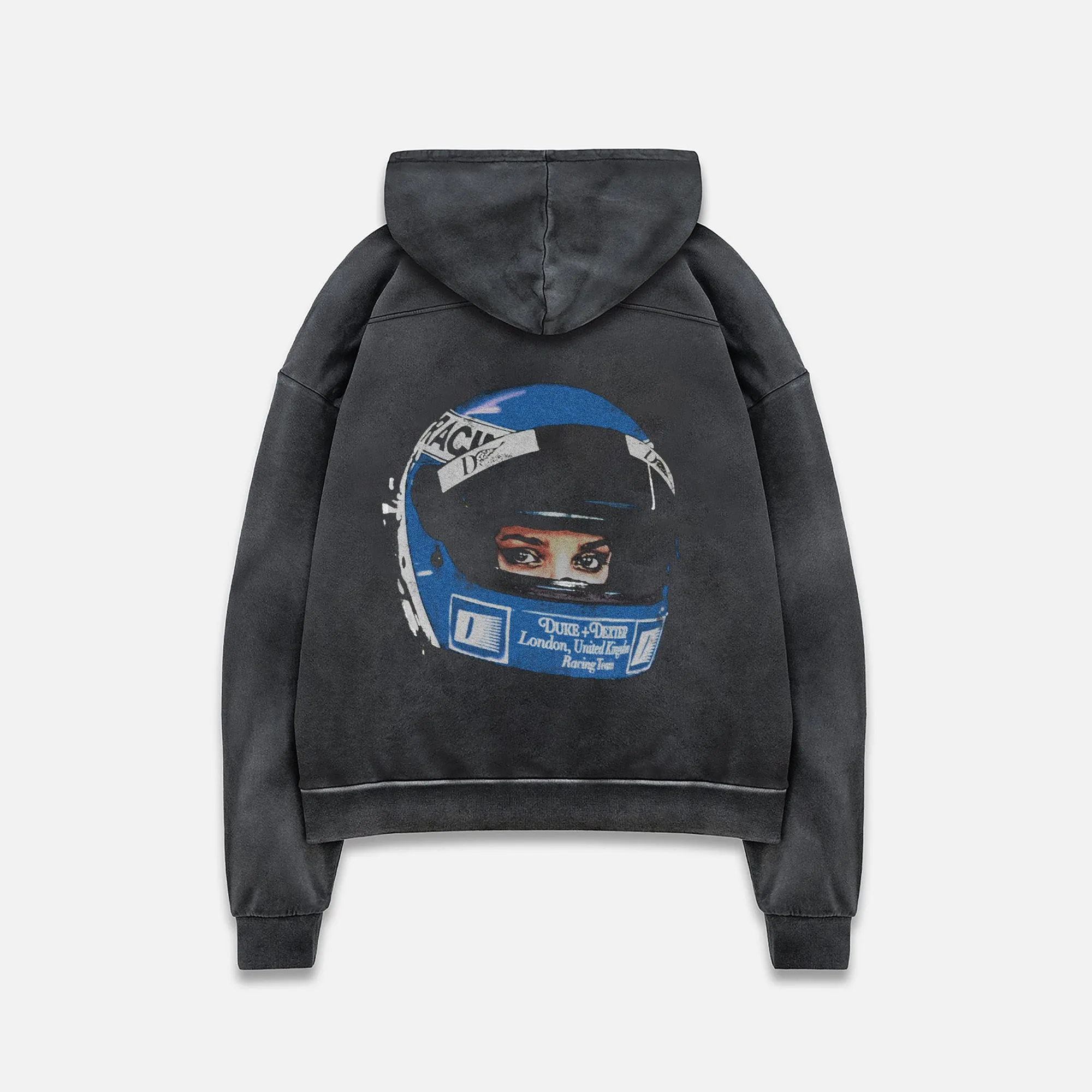 DR2 Helmet Washed Black Hoodie sold by Duke + Dexter product image thumbnail 3