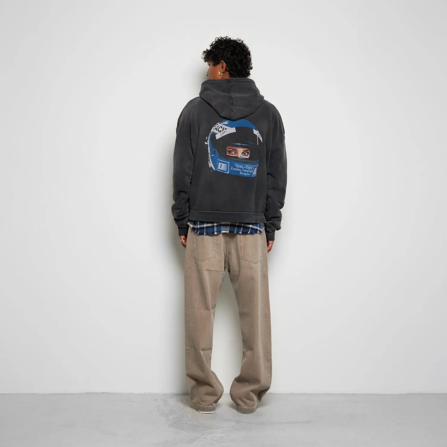 DR2 Helmet Washed Black Hoodie sold by Duke + Dexter product image thumbnail 4