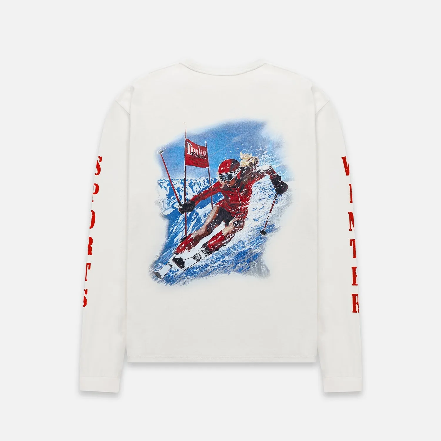 DWS Ski Vintage White Long Sleeve T-Shirt sold by Duke + Dexter product image thumbnail 3