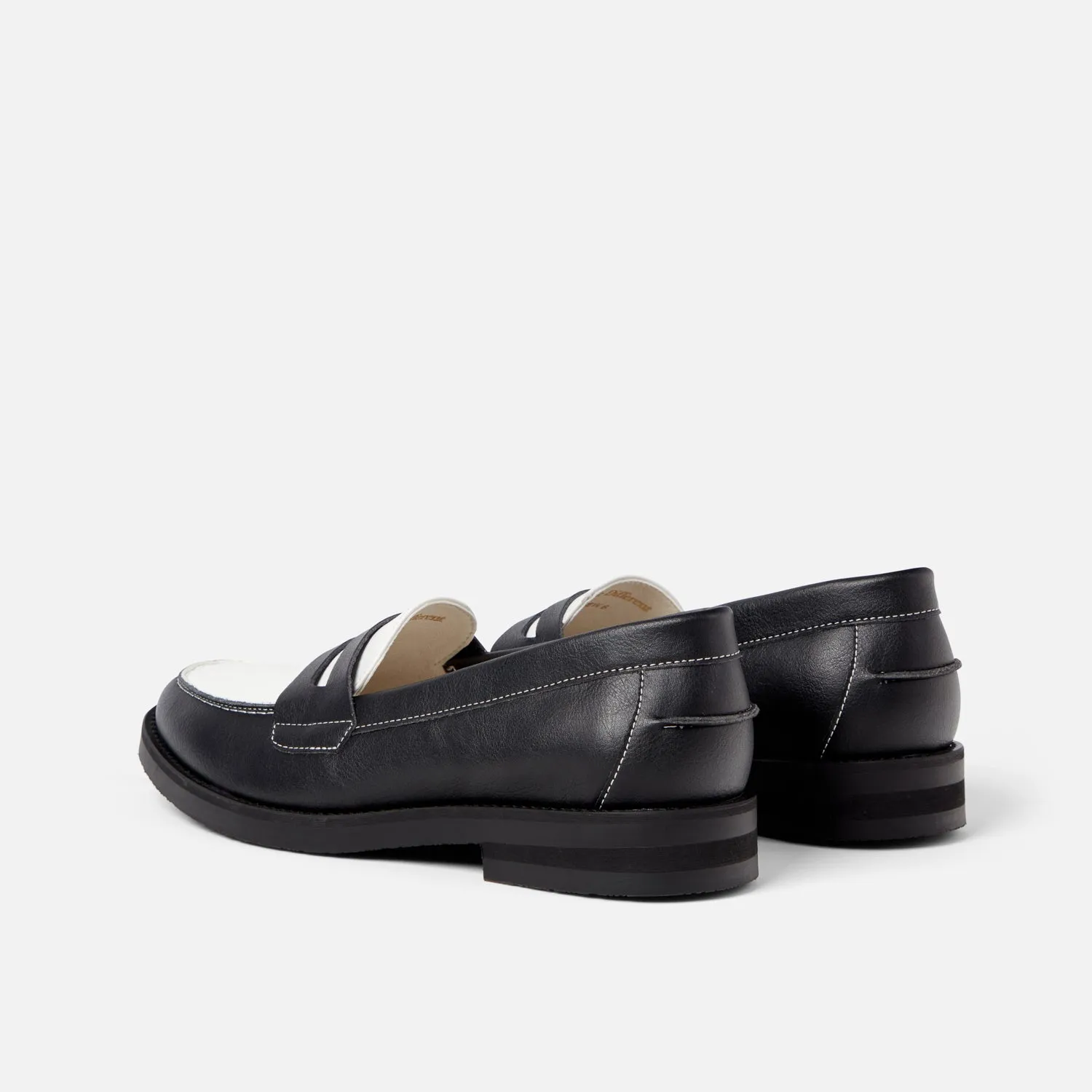 Wilde Black + White Vegan Penny Loafer - Women's sold by Duke + Dexter product image thumbnail 5
