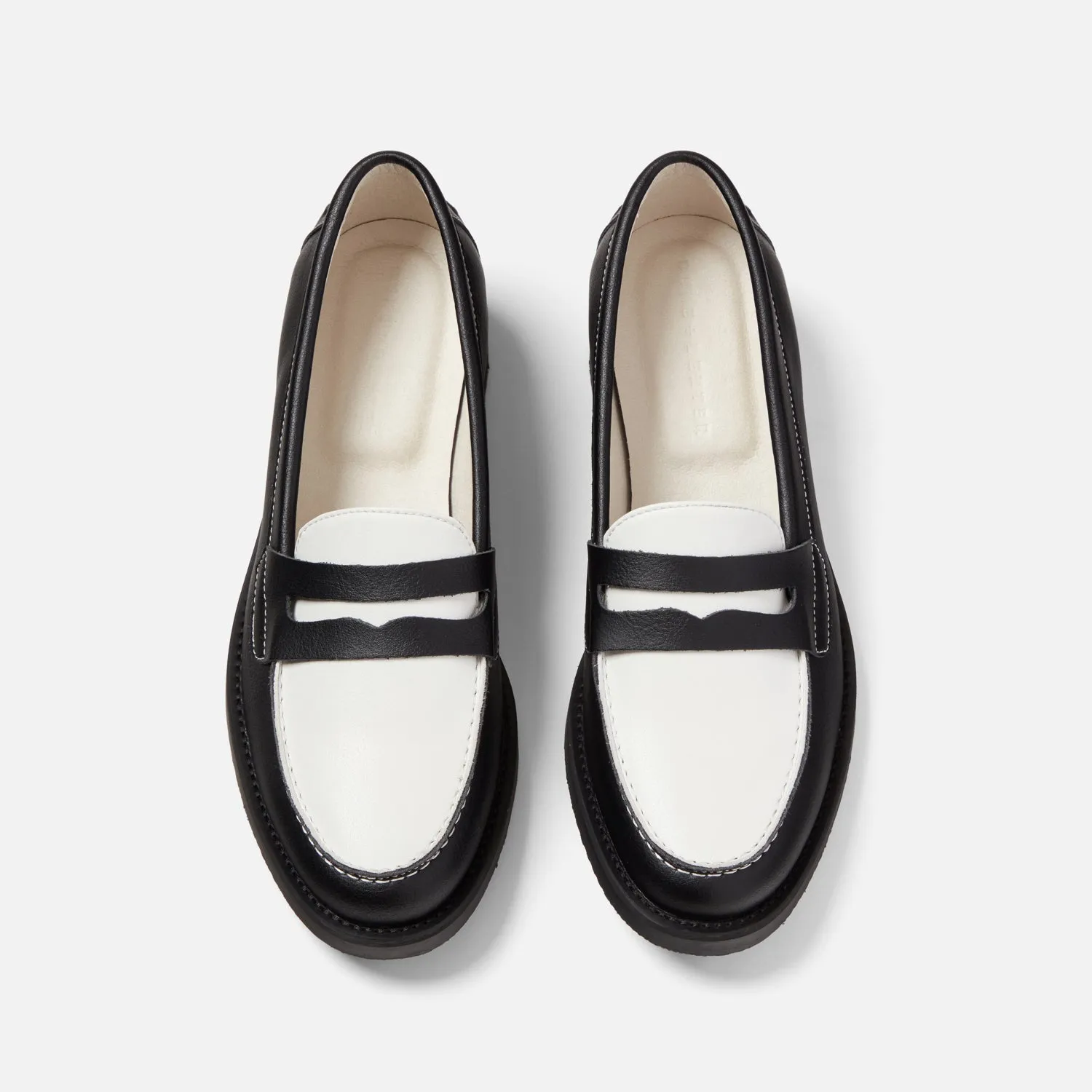Wilde Black + White Vegan Penny Loafer - Women's sold by Duke + Dexter product image thumbnail 2