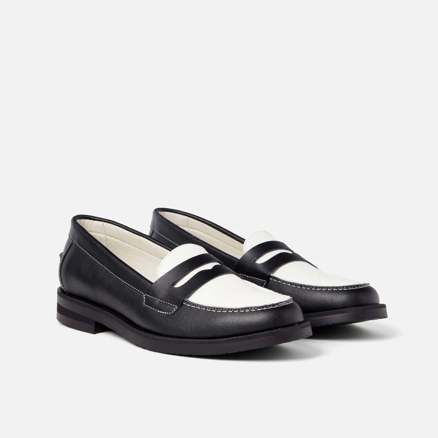 Wilde Black + White Vegan Penny Loafer - Women's sold by Duke + Dexter product image thumbnail 3