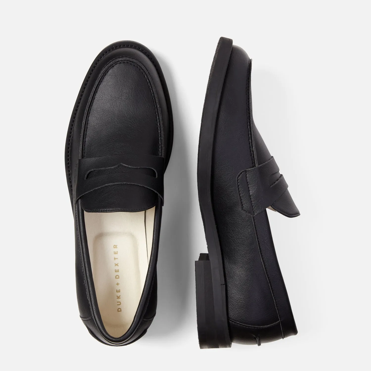 Wilde Black Vegan Penny Loafer - Men's sold by Duke + Dexter product image thumbnail 5