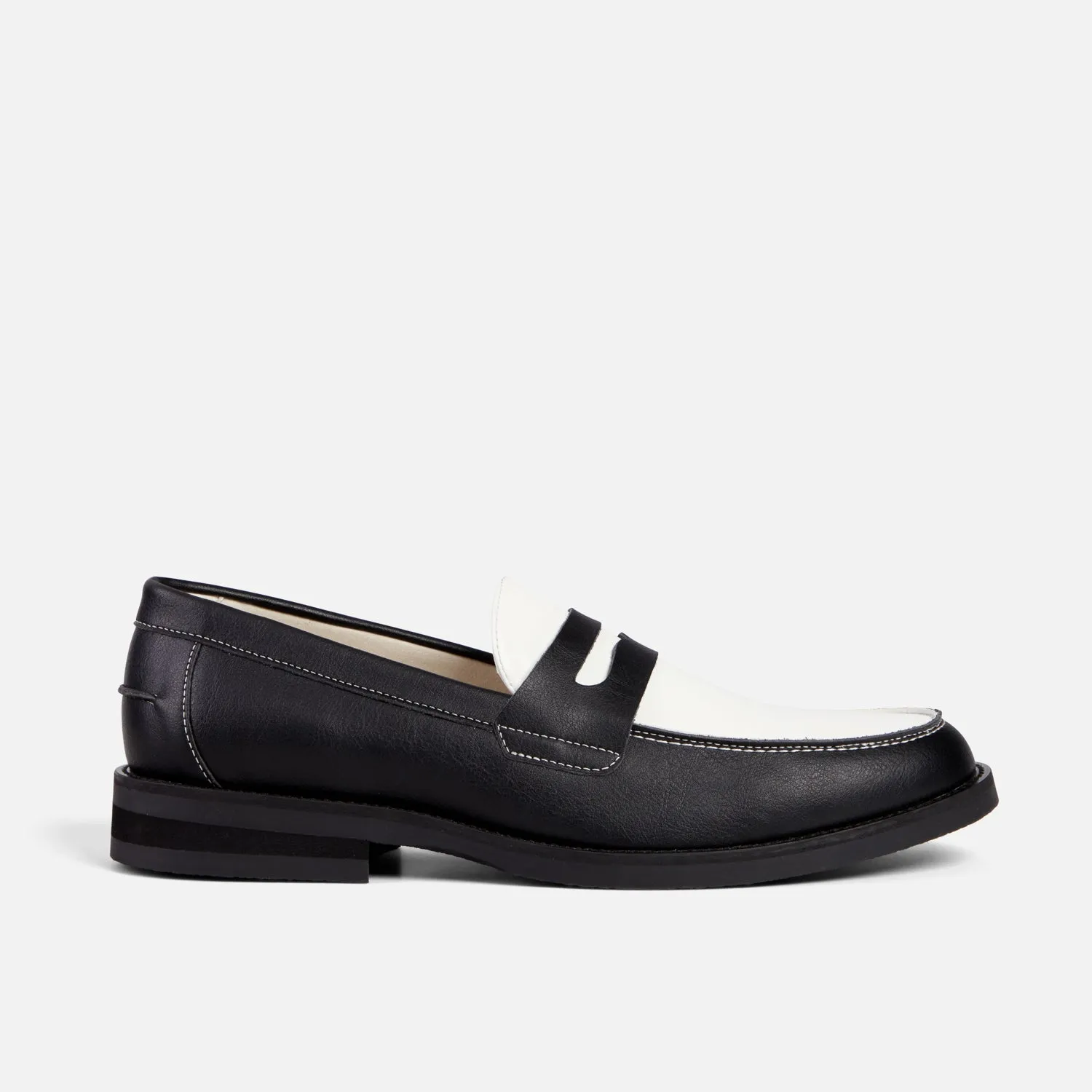 Wilde Black + White Vegan Penny Loafer - Men's sold by Duke + Dexter