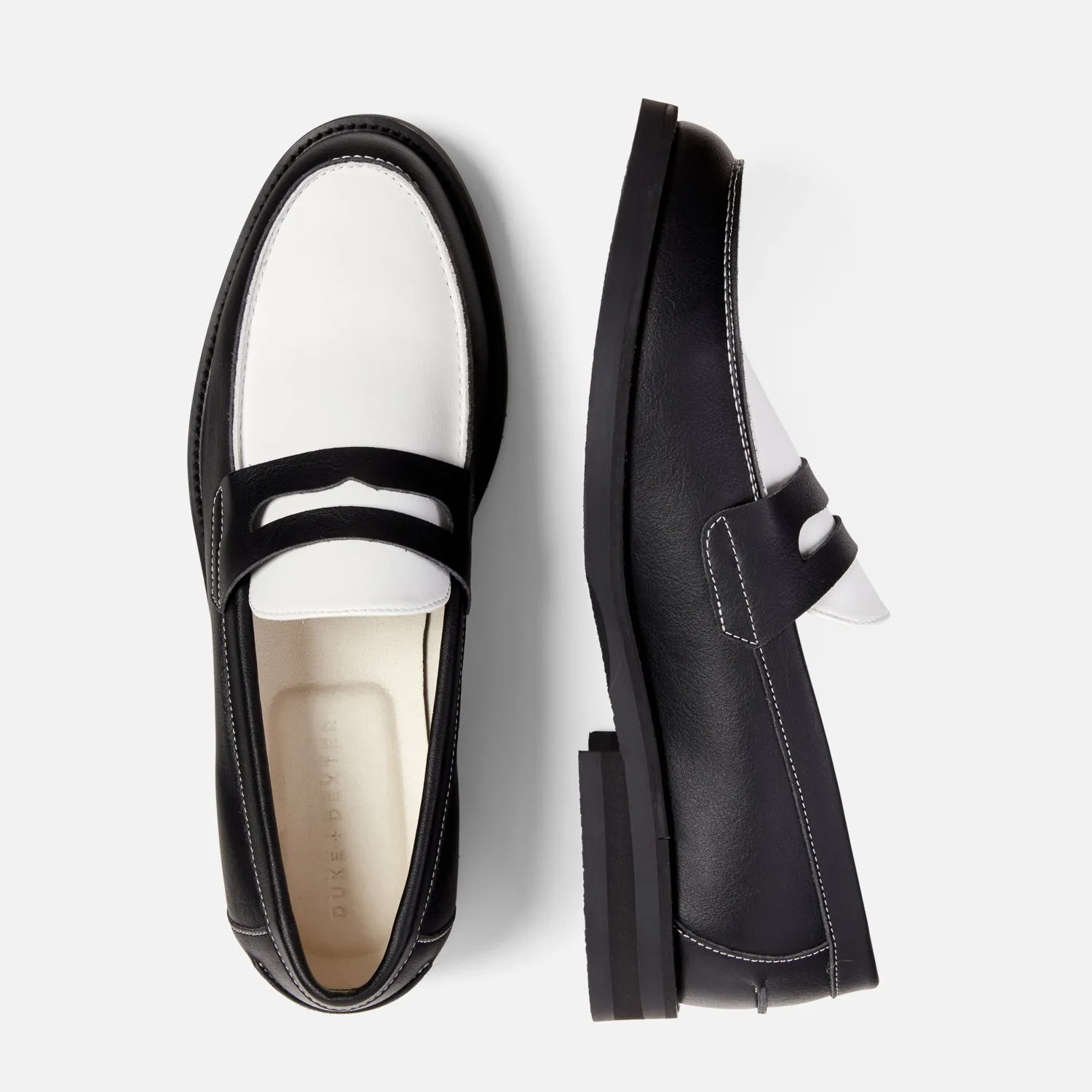 Wilde Black + White Vegan Penny Loafer - Men's sold by Duke + Dexter product image thumbnail 5