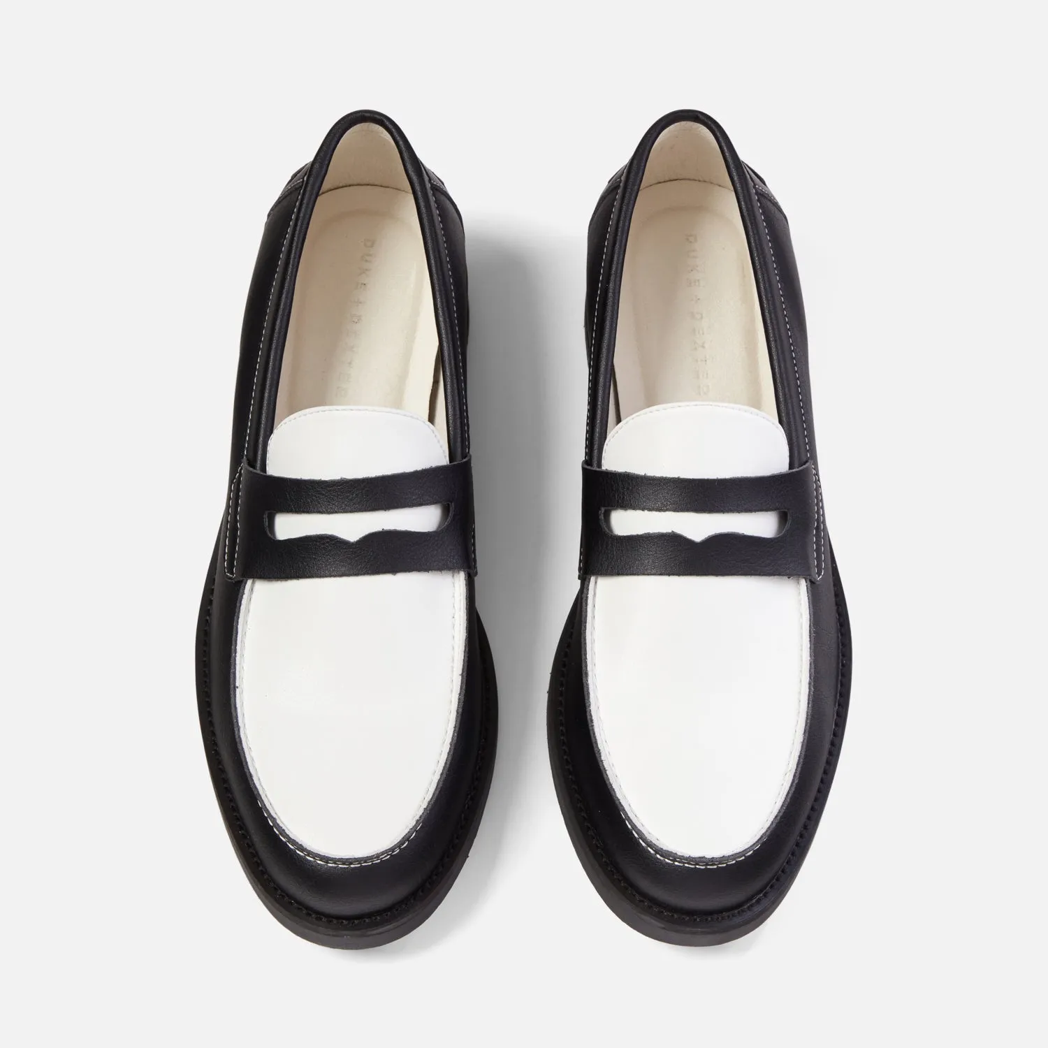 Wilde Black + White Vegan Penny Loafer - Men's sold by Duke + Dexter product image thumbnail 4