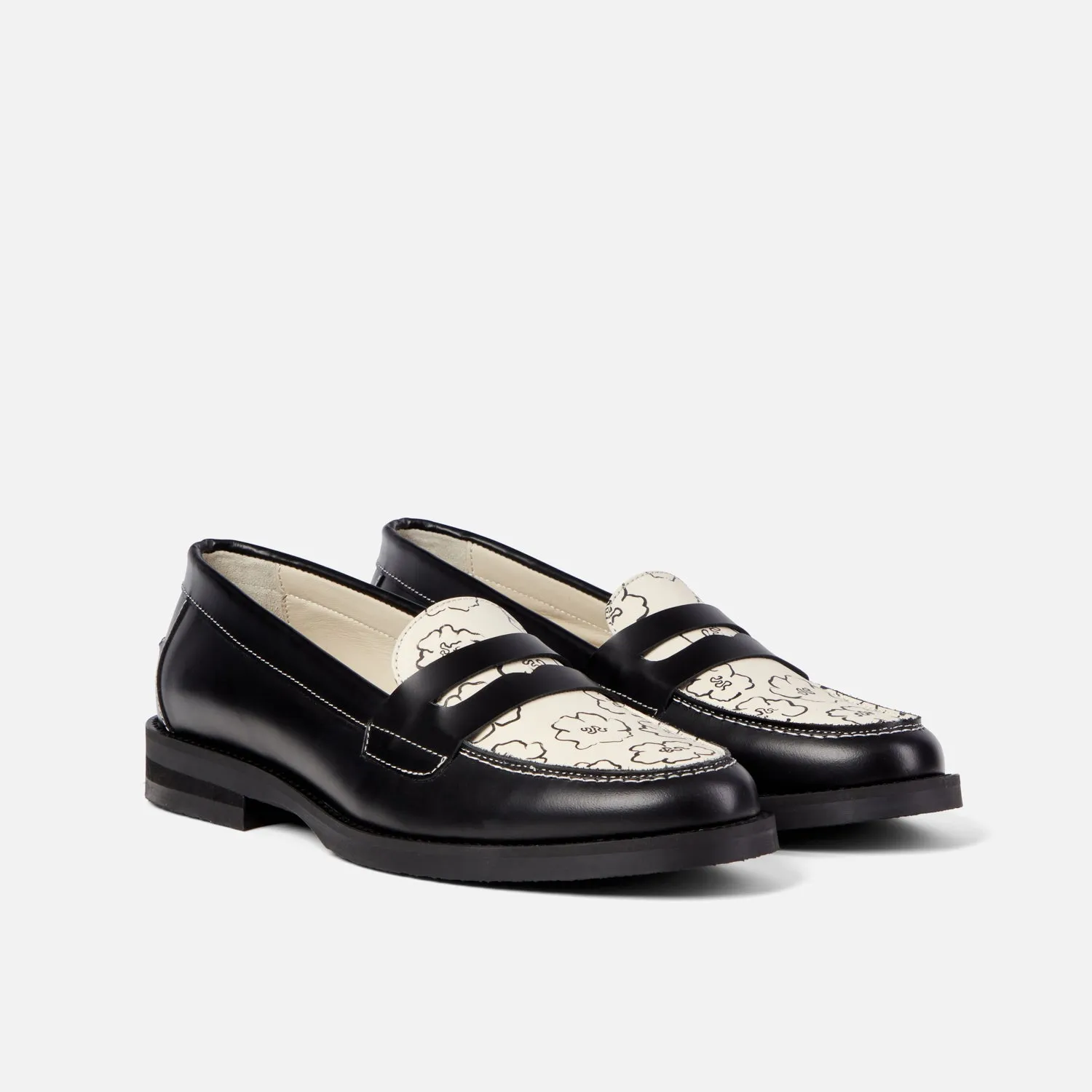 Wilde Black Sketch Floral Penny Loafer - Women's sold by Duke + Dexter product image thumbnail 3