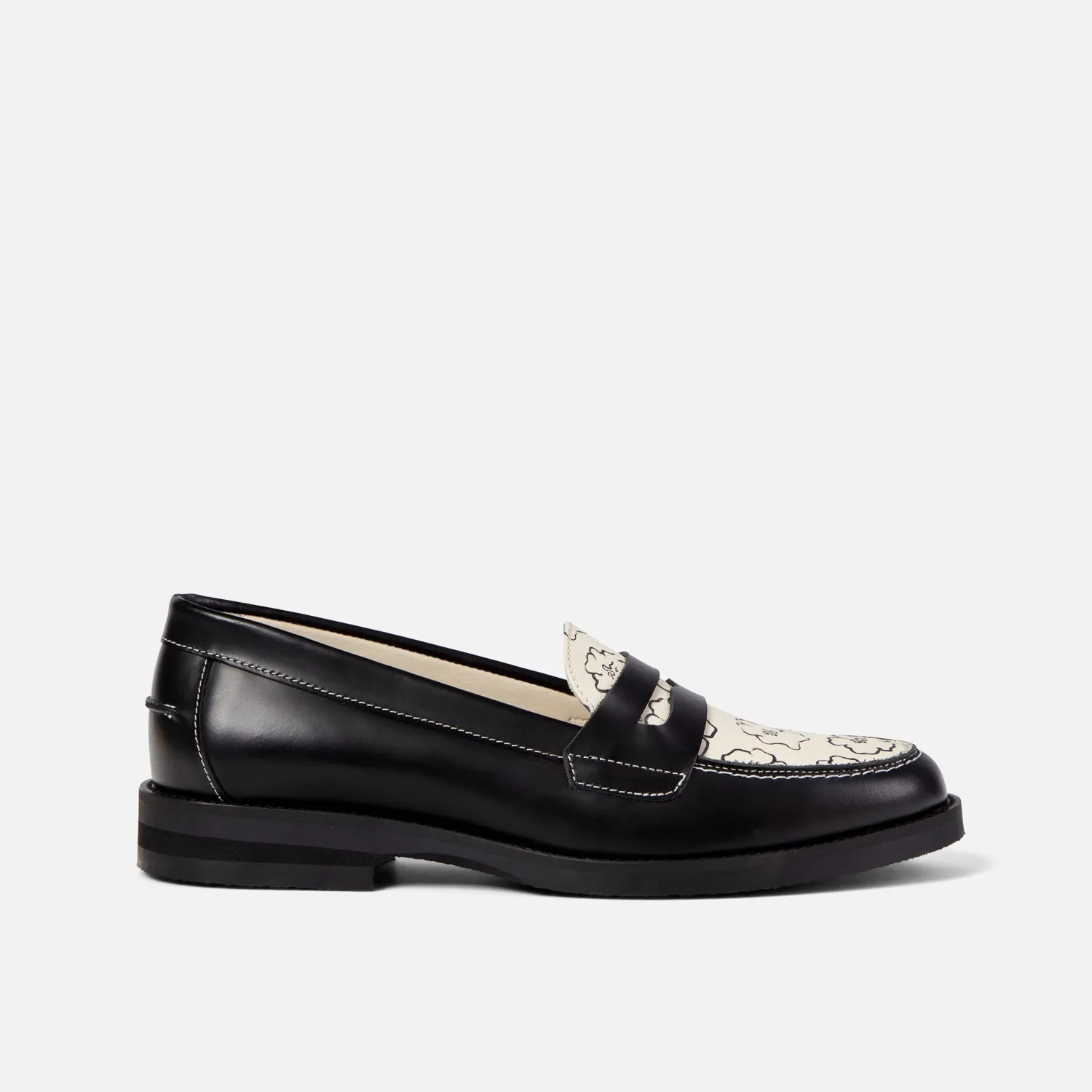 Wilde Black Sketch Floral Penny Loafer - Women's sold by Duke + Dexter product image thumbnail 4