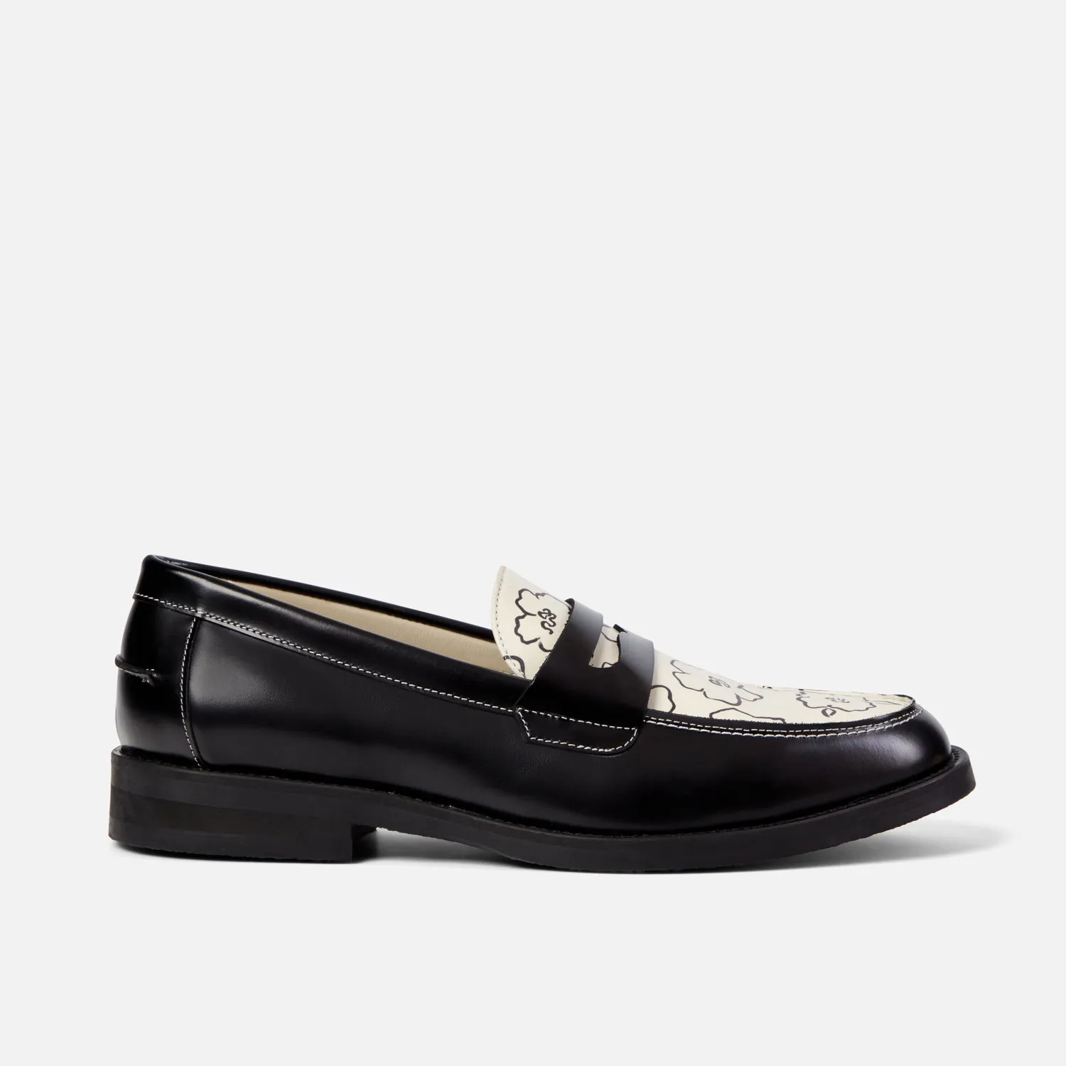 Wilde Black Sketch Floral Penny Loafer - Men's sold by Duke + Dexter product image thumbnail 4