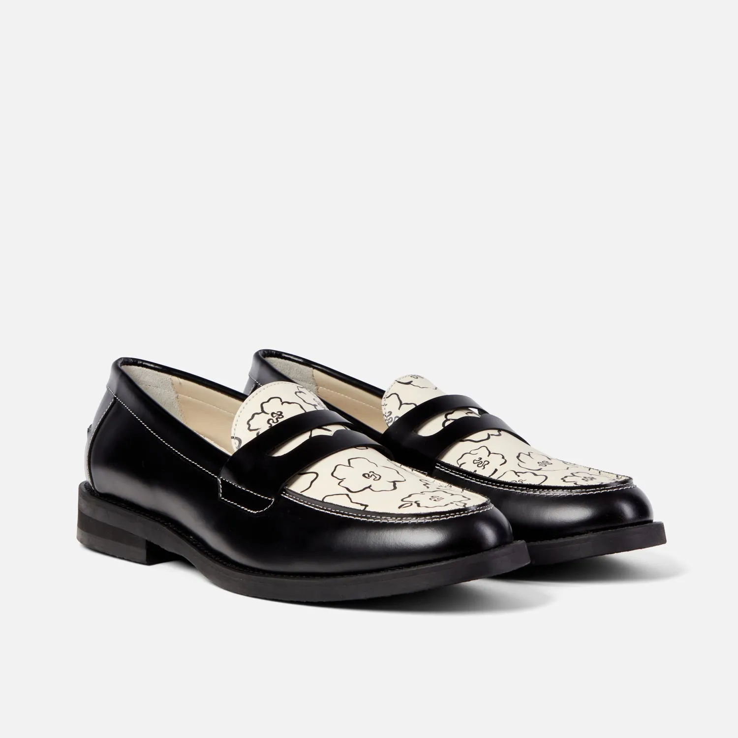 Wilde Black Sketch Floral Penny Loafer - Men's sold by Duke + Dexter product image thumbnail 3