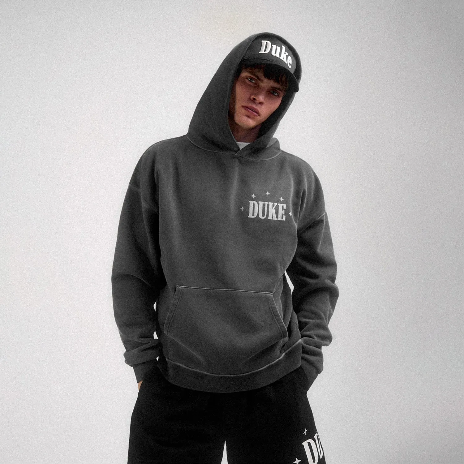 Duke Plus Washed Black Hoodie sold by Duke + Dexter product image thumbnail 2