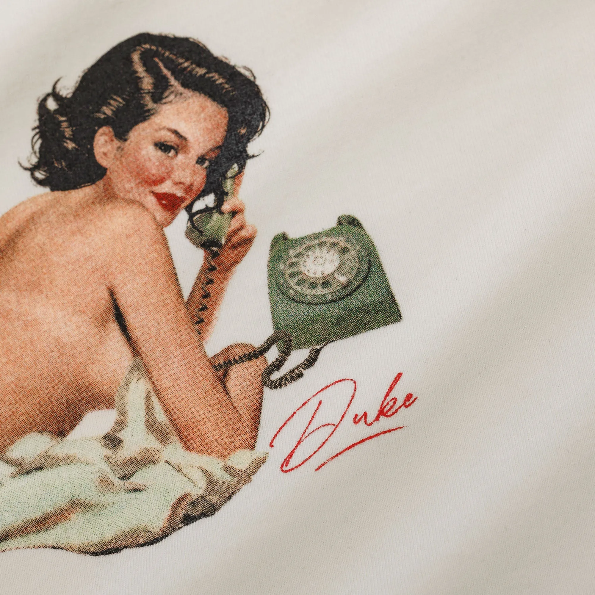 Pin Up I Vintage White T-Shirt sold by Duke + Dexter product image thumbnail 5
