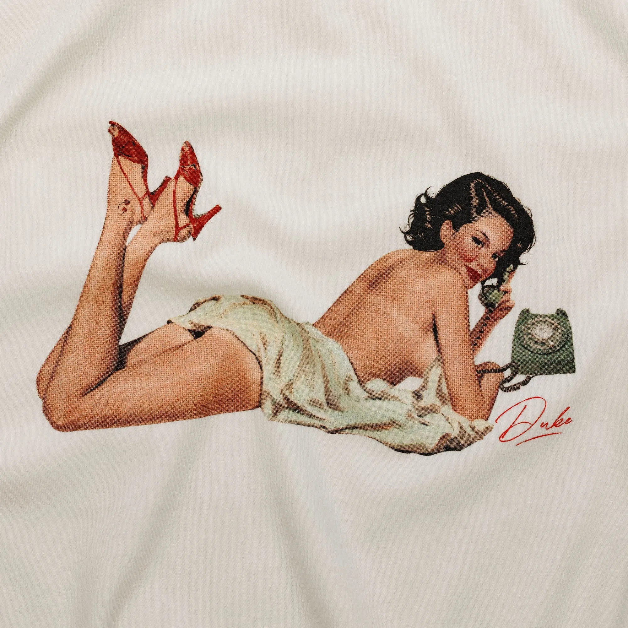 Pin Up I Vintage White T-Shirt sold by Duke + Dexter product image thumbnail 4