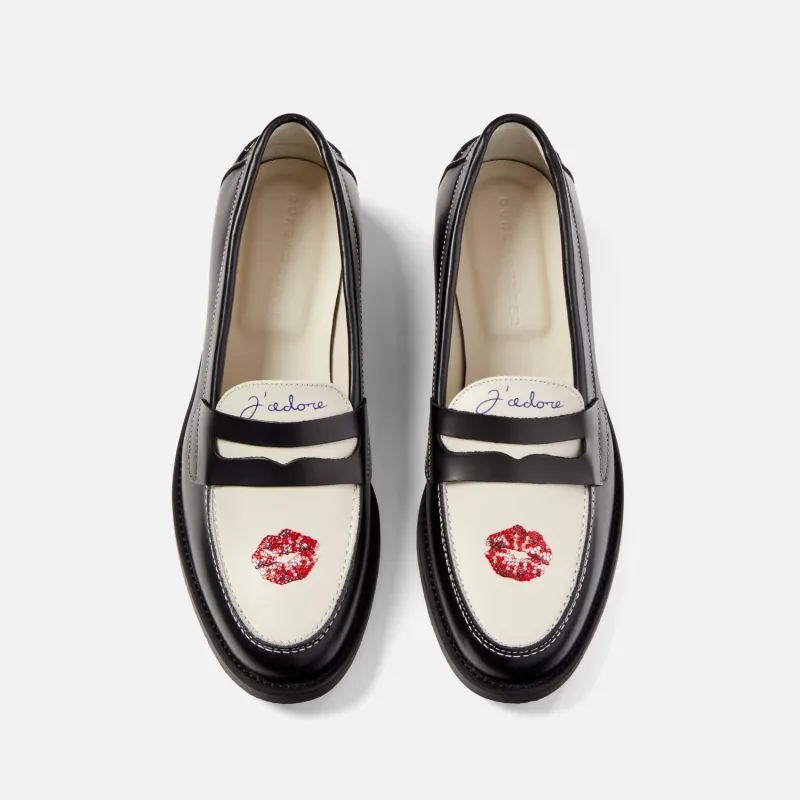 Wilde Swarovski Crystals Kiss Penny Loafer - Women's sold by Duke + Dexter