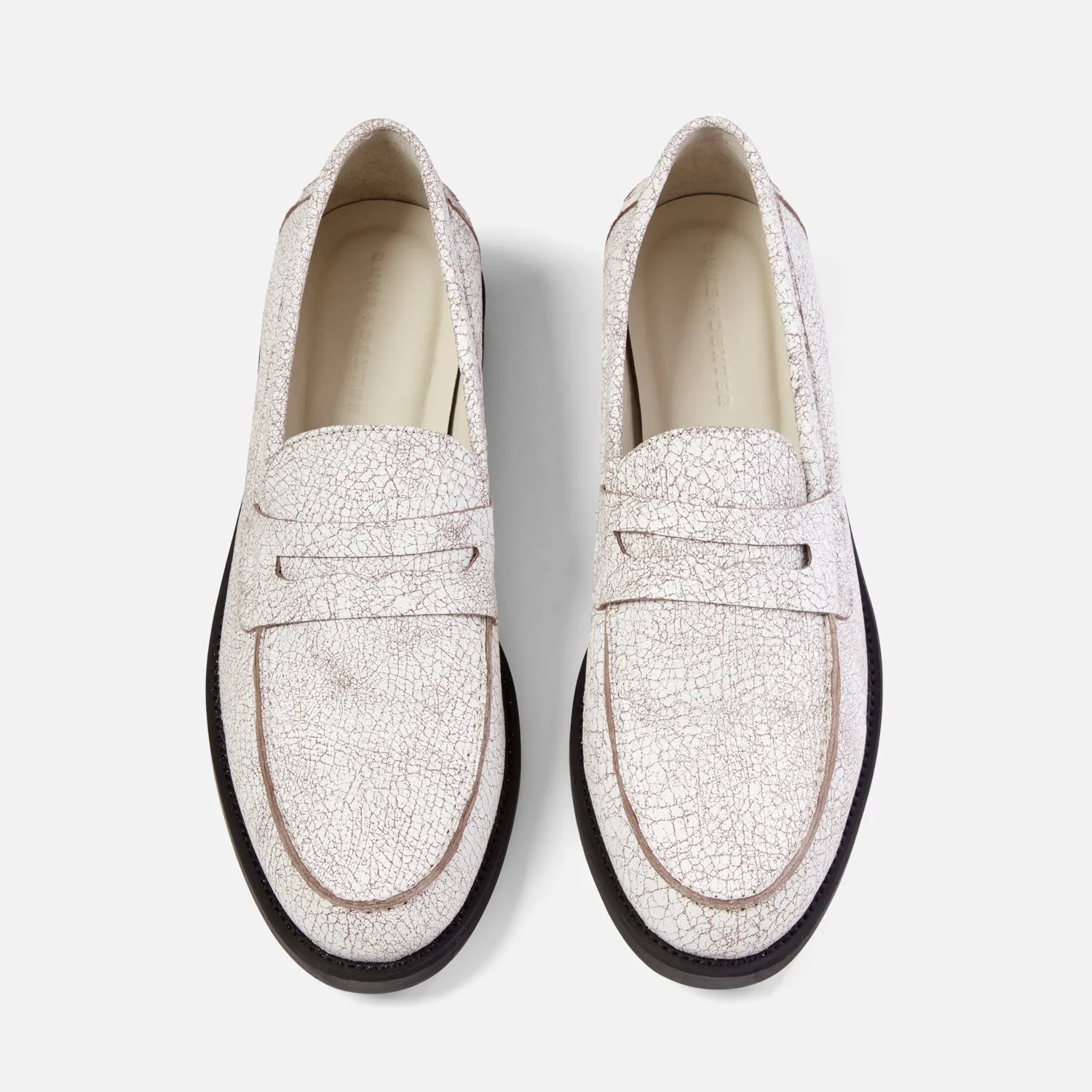 Wilde White Cracked Penny Loafer - Men's sold by Duke + Dexter product image thumbnail 4