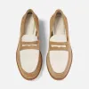 Wilde Beige + White Suede Penny Loafer - Men's sold by Duke + Dexter
