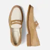 Wilde Beige + White Suede Penny Loafer - Men's sold by Duke + Dexter