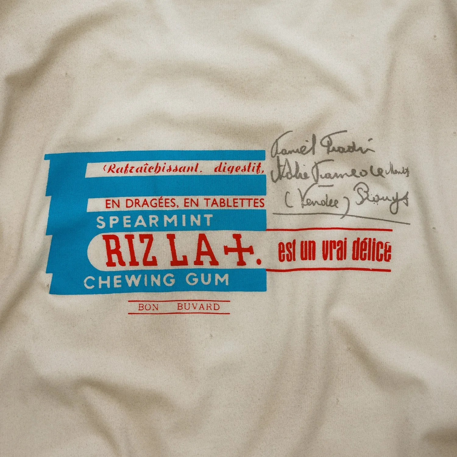 Rizla Gum Stained White T-Shirt sold by Duke + Dexter product image thumbnail 2