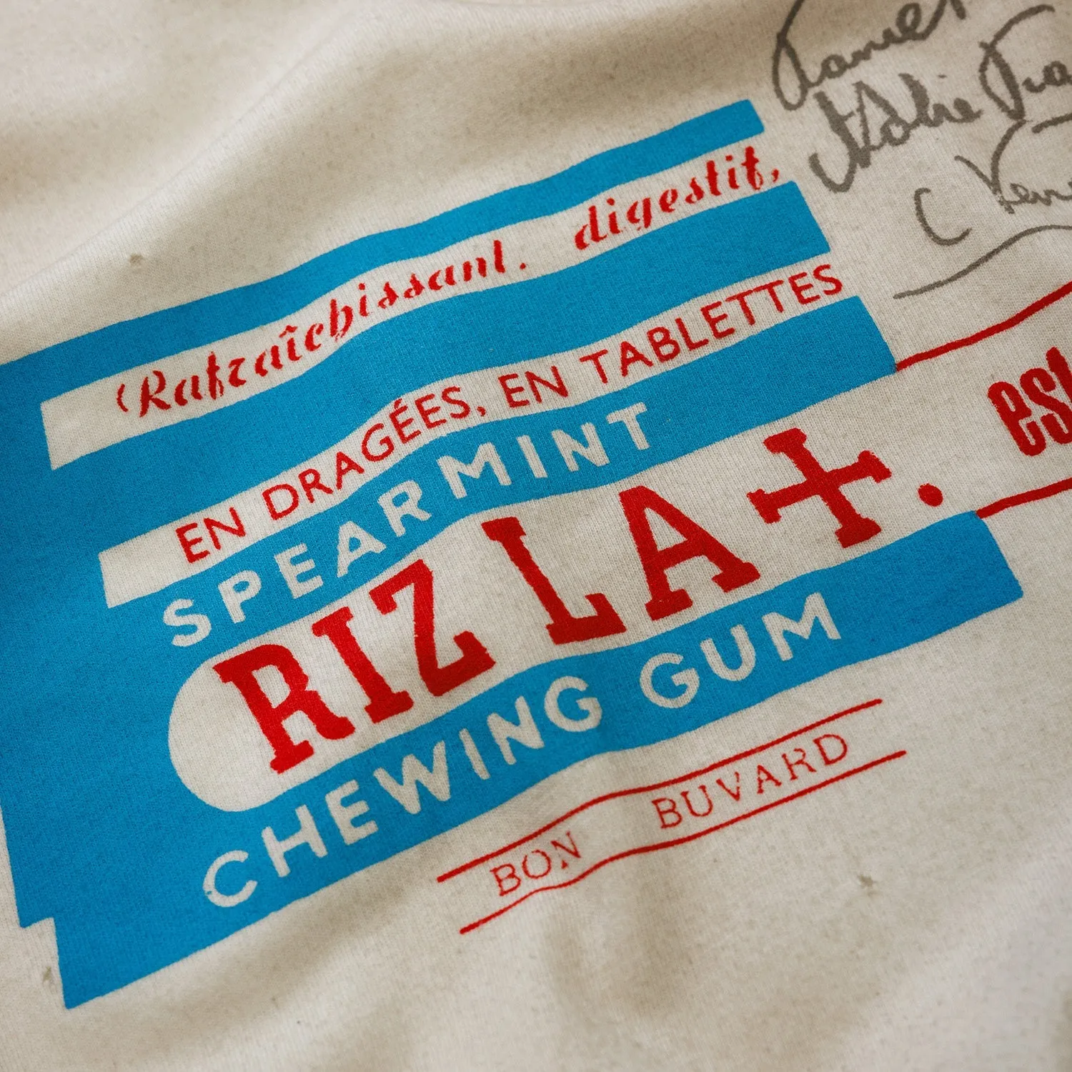 Rizla Gum Stained White T-Shirt sold by Duke + Dexter product image thumbnail 5