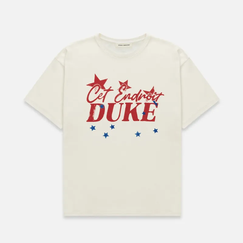 Duke Cet Endroit Vintage White T-Shirt sold by Duke + Dexter