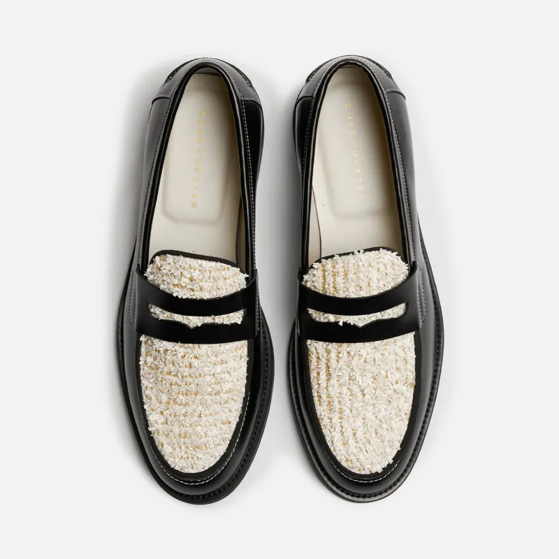 Wilde Black + White Habana Penny Loafer - Men's sold by Duke + Dexter