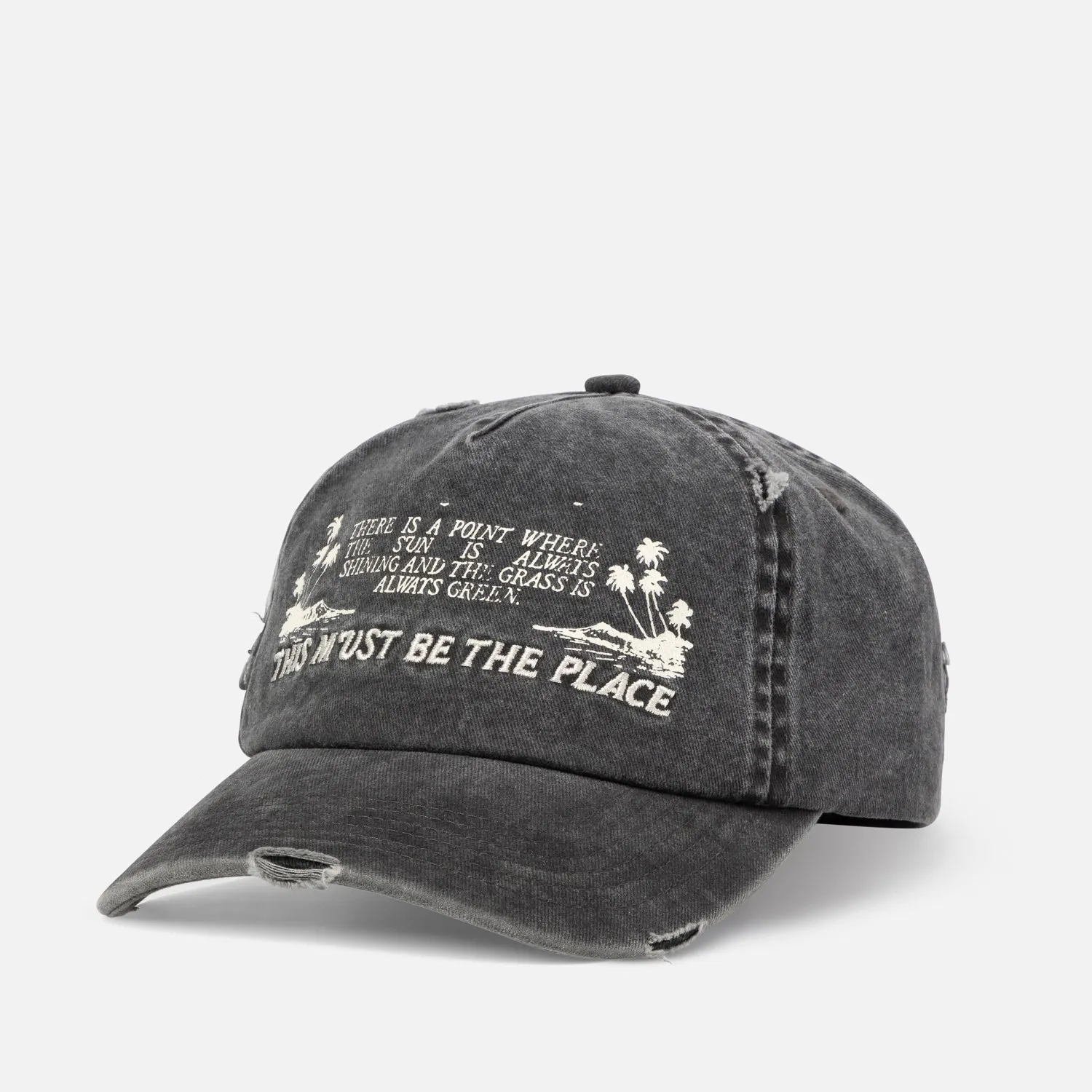 This Must Be The Place Washed Black Cap sold by Duke + Dexter