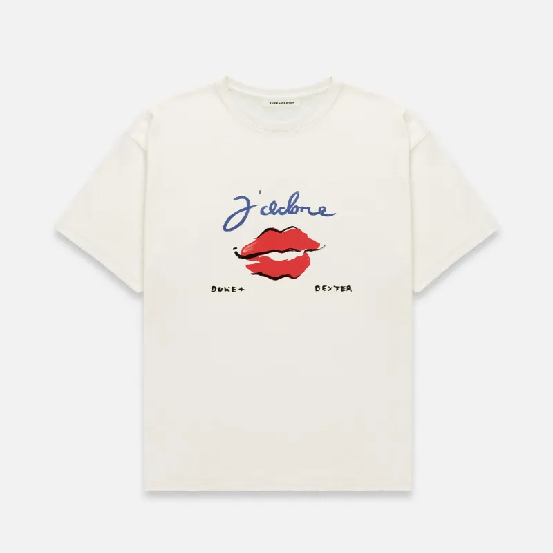 J'adore Vintage White T-Shirt sold by Duke + Dexter