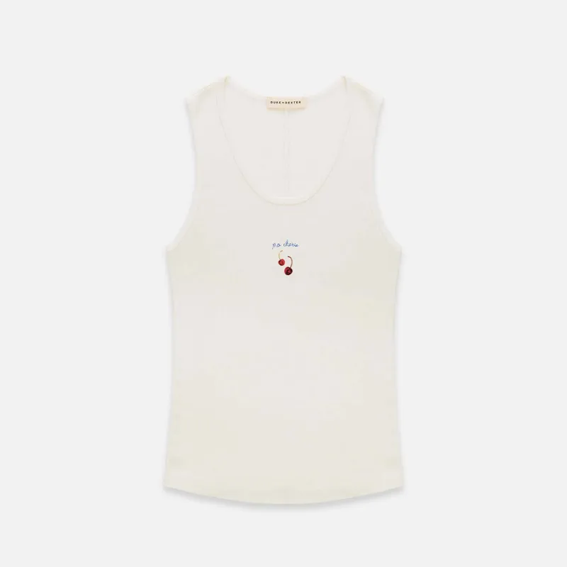 Cherry Vintage White Vest - Women's made by Duke + Dexter