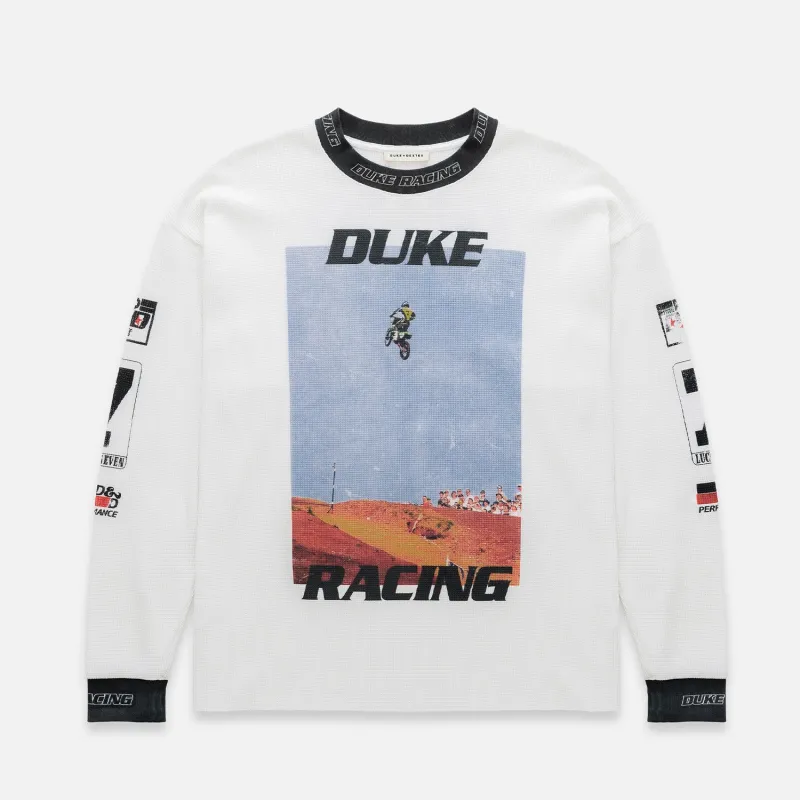 DR3 Motocross Vintage White Waffle Top sold by Duke + Dexter