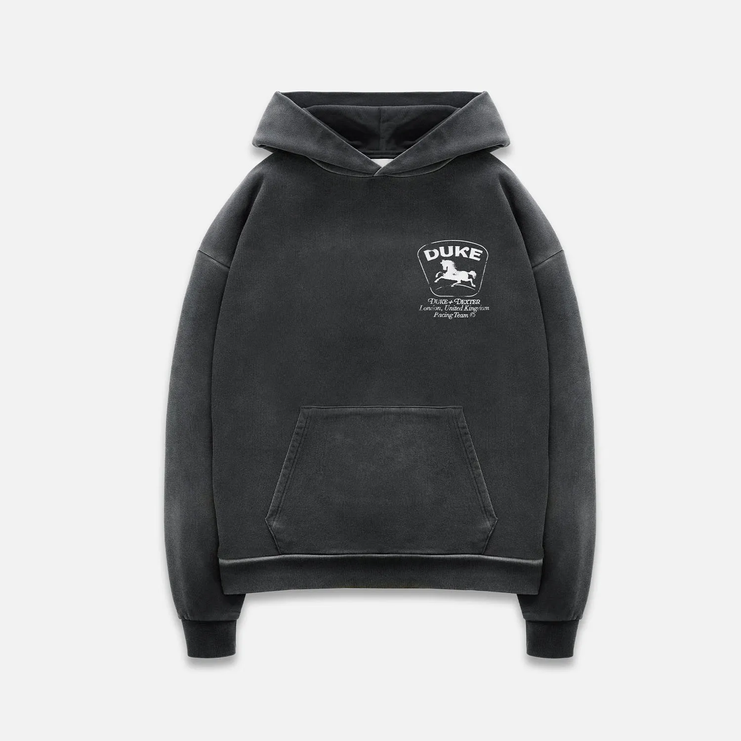 DR Sponsors Washed Grey Hoodie sold by Duke + Dexter