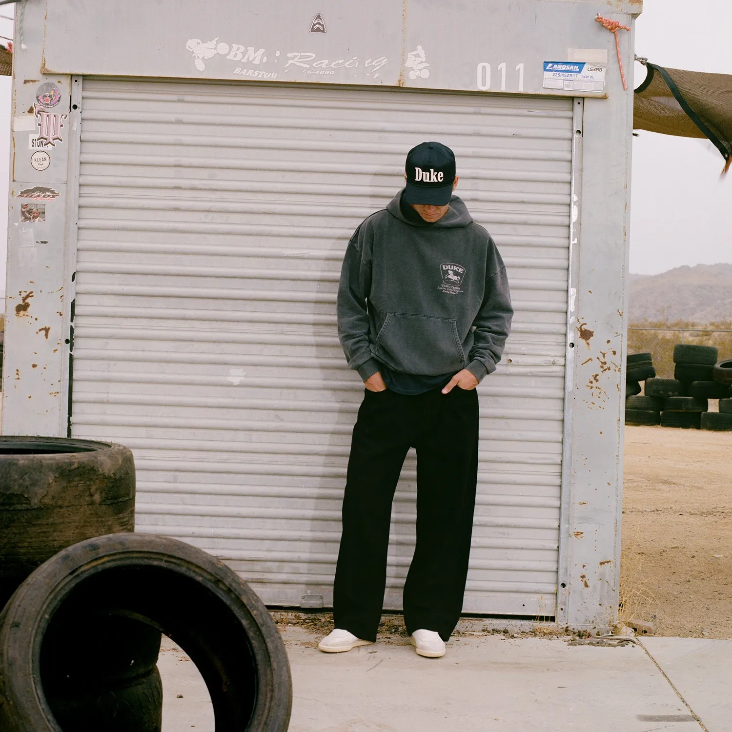 DR Sponsors Washed Grey Hoodie sold by Duke + Dexter product image thumbnail 2