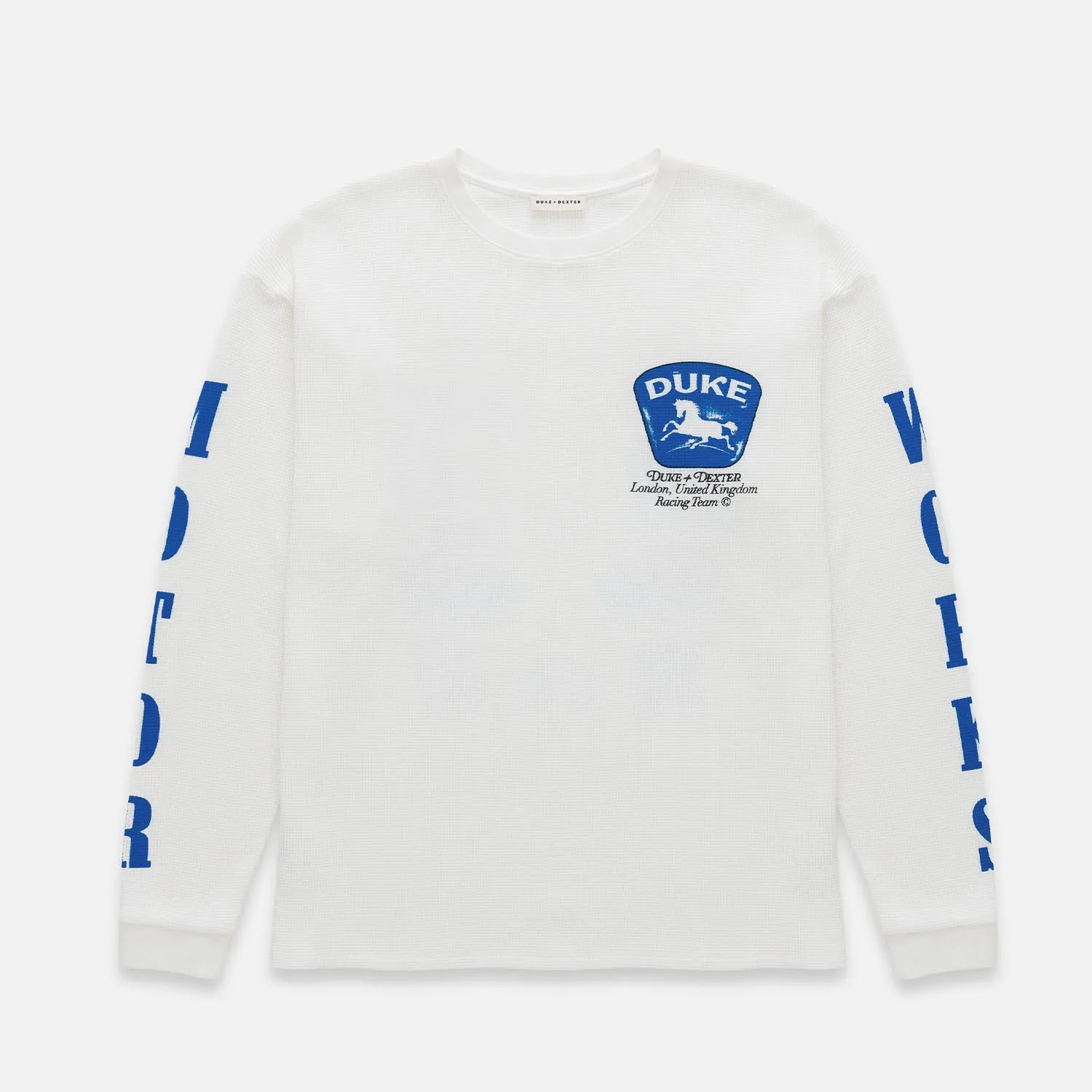 DR Sponsors Vintage White Waffle Top sold by Duke + Dexter