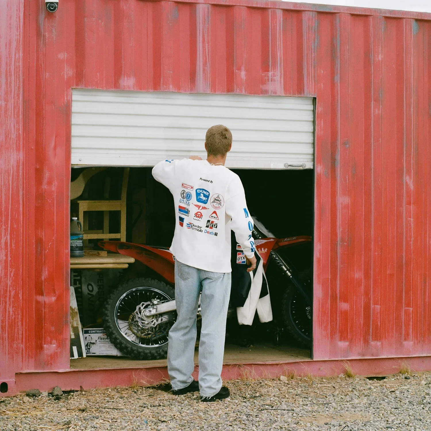 DR Sponsors Vintage White Waffle Top sold by Duke + Dexter product image thumbnail 2