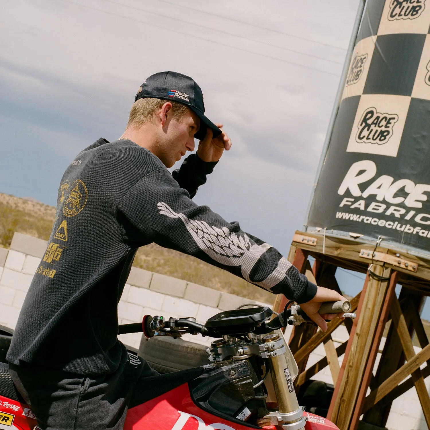 DR3 Sponsors Washed Black Waffle Top sold by Duke + Dexter product image thumbnail 2