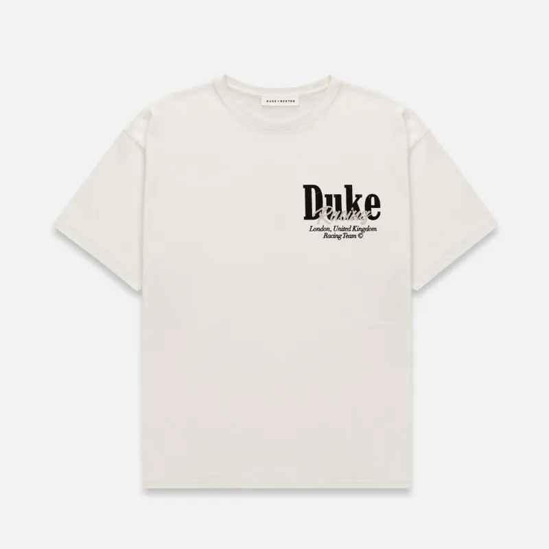 DR Grey Pit Stop Vintage White T-Shirt sold by Duke + Dexter