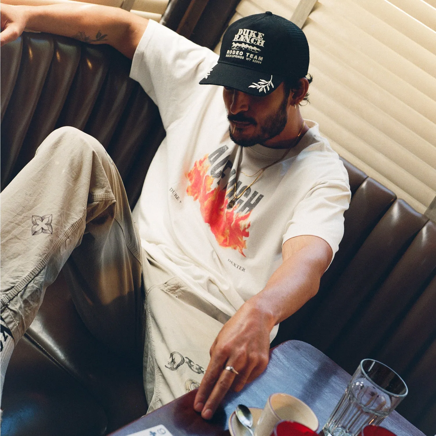 Ace High Vintage White T-Shirt sold by Duke + Dexter product image thumbnail 2