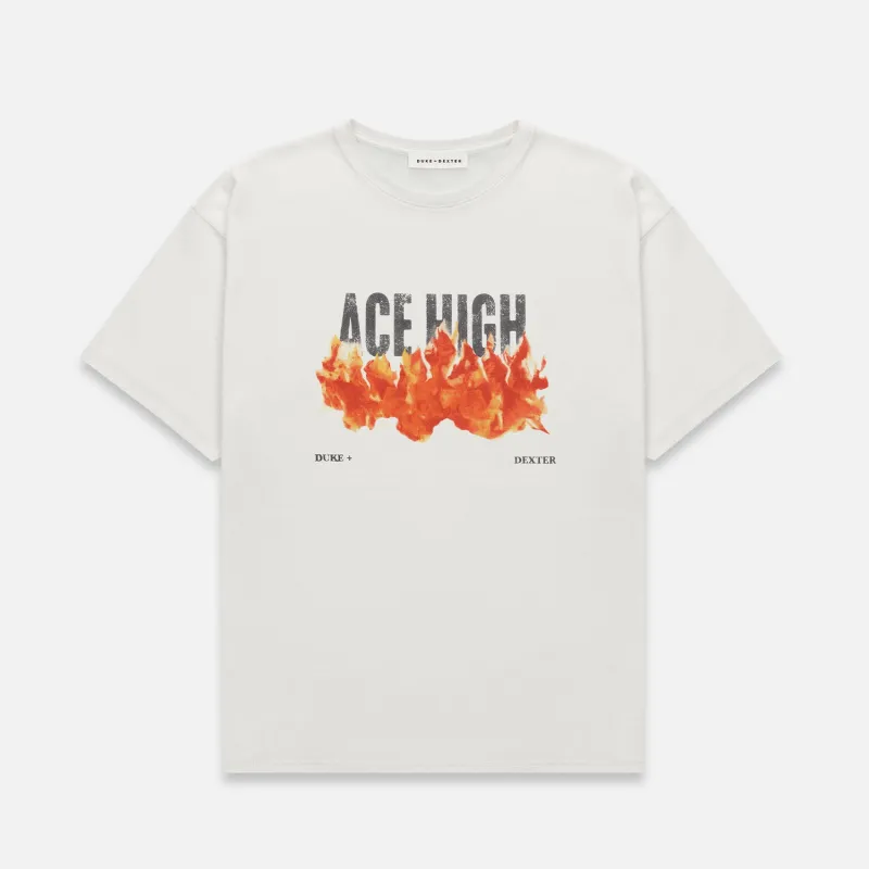 Ace High Vintage White T-Shirt sold by Duke + Dexter