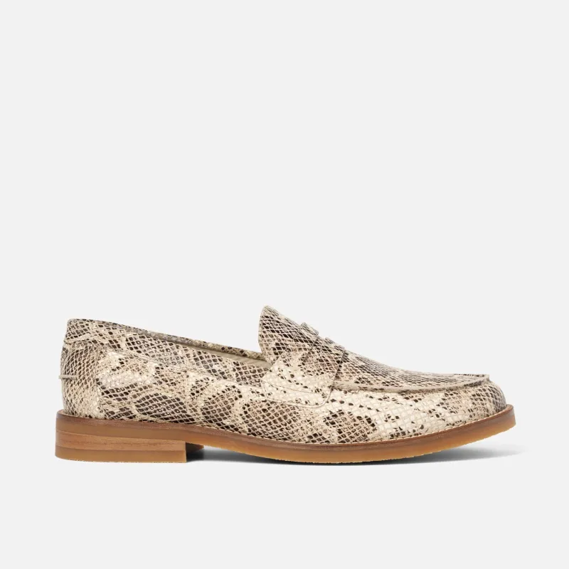 Wilde Brown Snake Penny Loafer - Men's sold by Duke + Dexter
