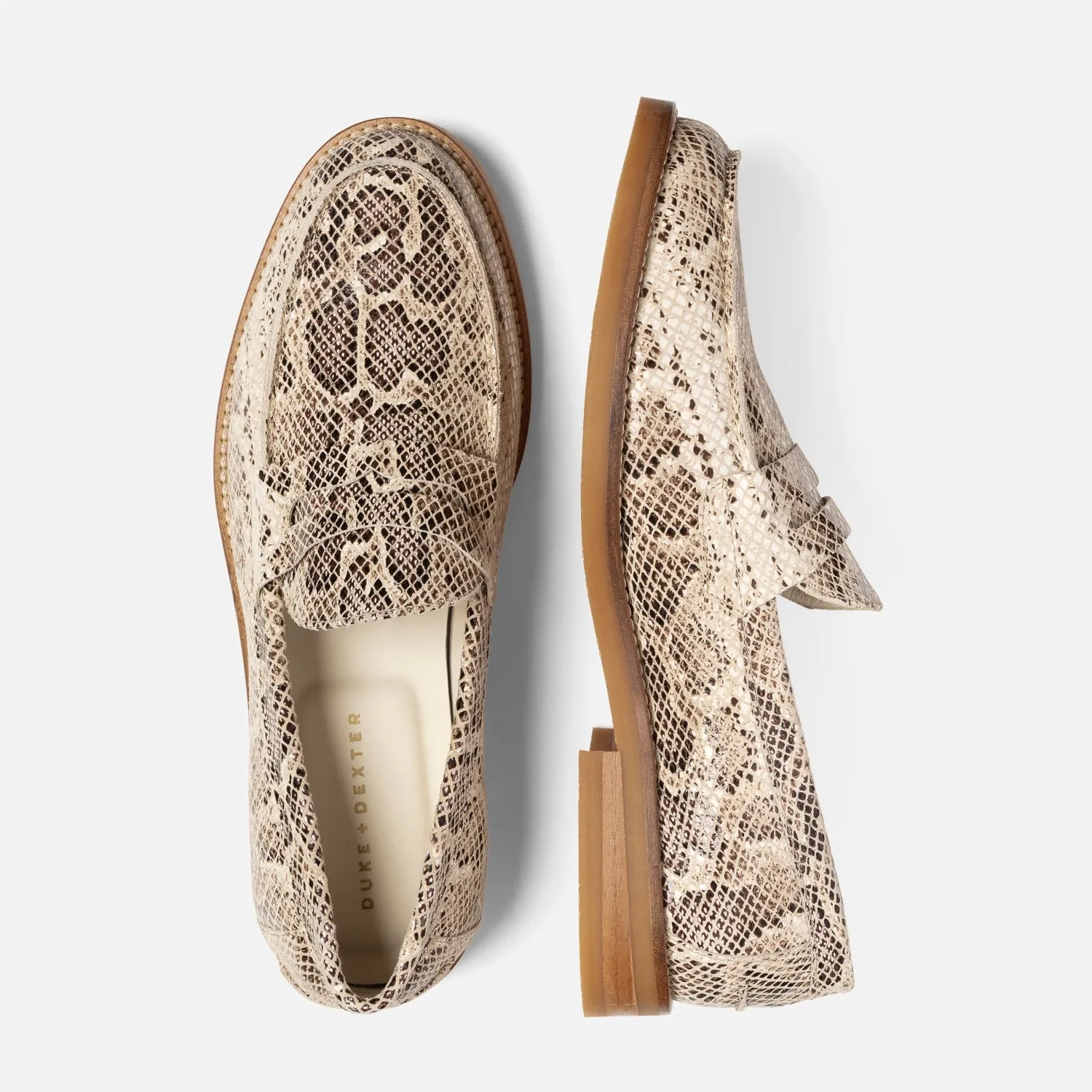 Wilde Brown Snake Penny Loafer - Men's sold by Duke + Dexter product image thumbnail 5