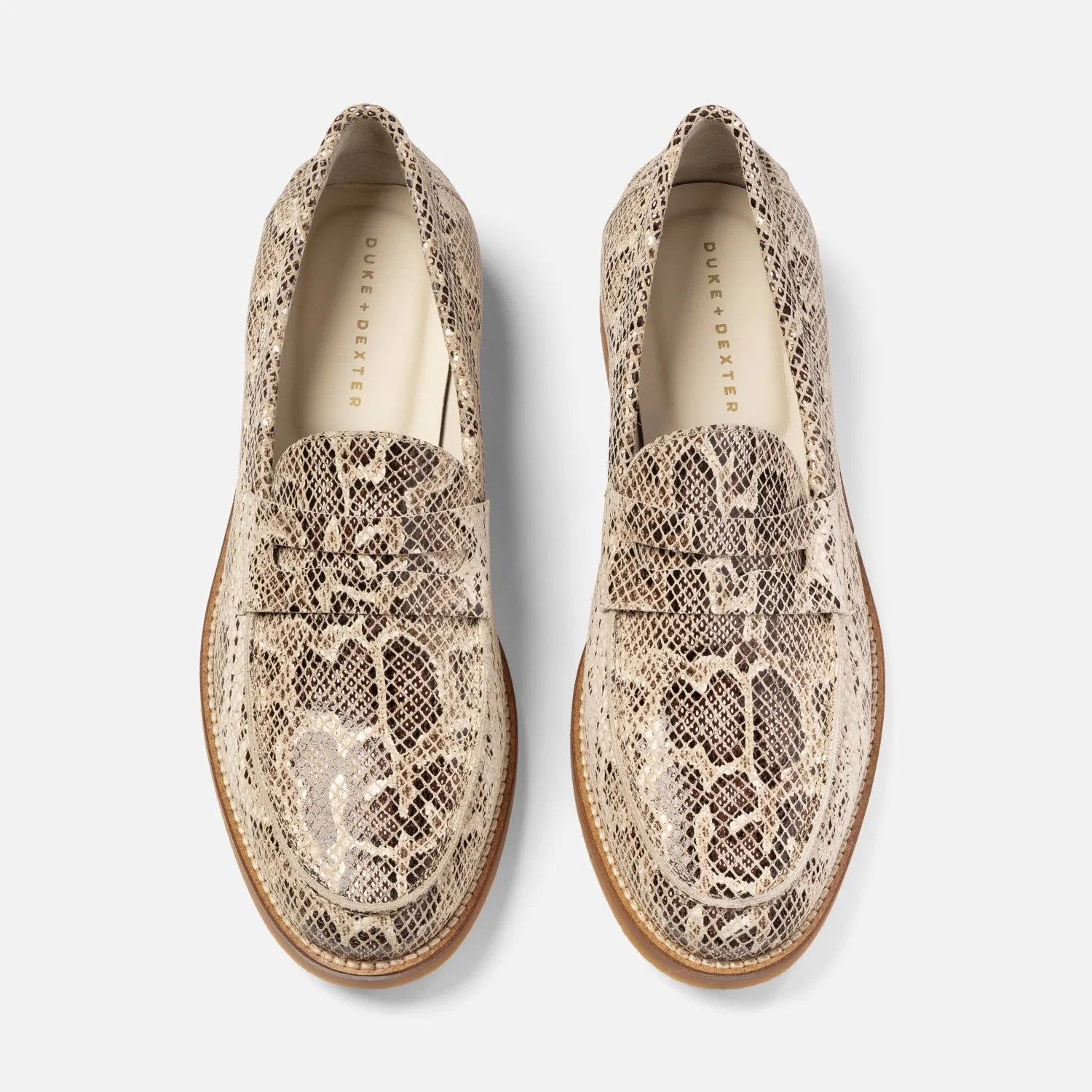 Wilde Brown Snake Penny Loafer - Men's sold by Duke + Dexter product image thumbnail 4